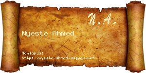 Nyeste Ahmed névjegykártya
